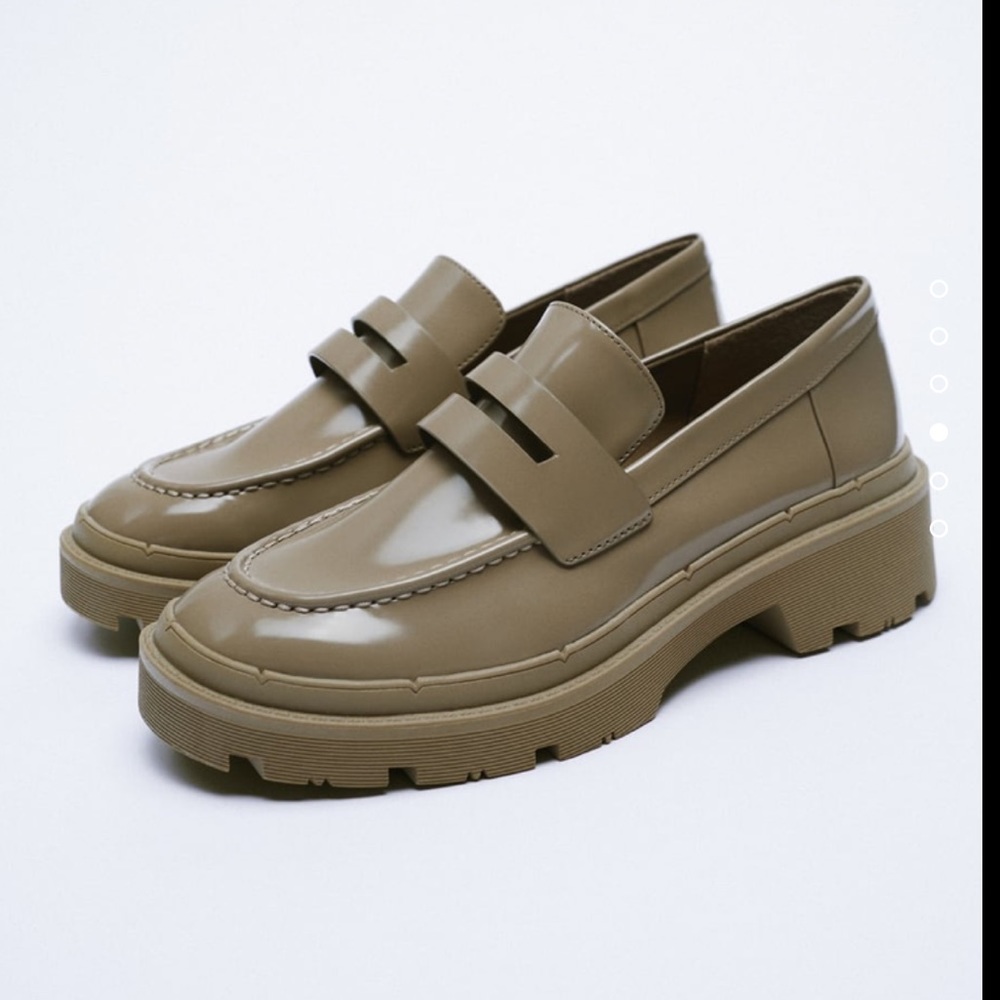 Zara lug sole platform loafers